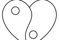 Ausmalbild yin yang herz