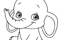 Ausmalbild baby elefant