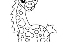 Ausmalbild baby giraffe
