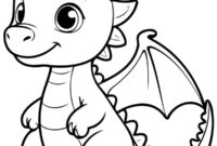 Ausmalbild babydrache