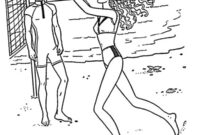 Ausmalbild barbie und ken am strand