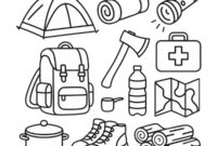 Ausmalbild camping checkliste