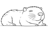 Ausmalbild capibara schlaeft
