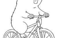 Ausmalbild capybara auf dem fahrrad