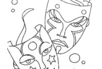 Ausmalbild carnaval masker