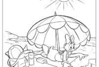 Ausmalbild daisy duck am strand