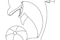 Ausmalbild delfin jongliert ball