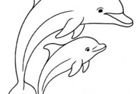 Ausmalbild delfin mit baby