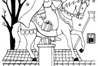 Ausmalbild der heilige nikolaus auf dem dach