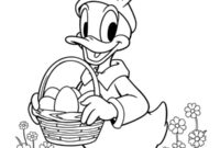 Ausmalbild donald duck als osterhase