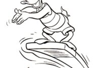 Ausmalbild donald duck taucht