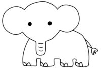 Ausmalbild einfacher elefant