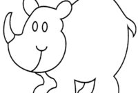 Ausmalbild einfaches nashorn