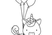 Ausmalbild einhorn mit luftballons
