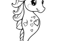 Ausmalbild einhorn seepferdchen