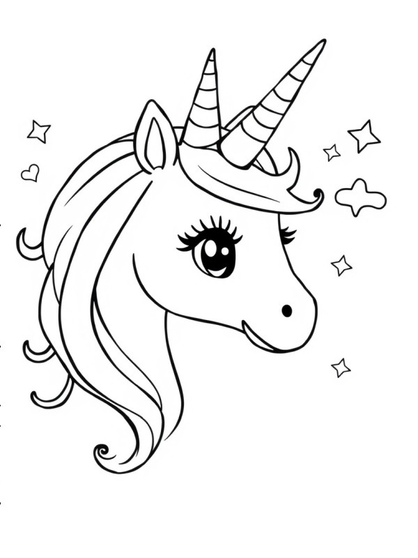Ausmalbild einhornkopf