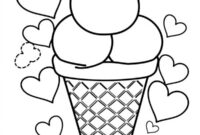 Ausmalbild eis mit herzen