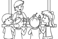 Ausmalbild eiswagen mit kindern