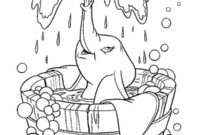 Ausmalbild elefant in der badewanne