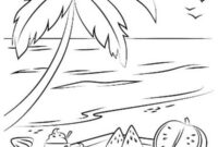 Ausmalbild essen am strand