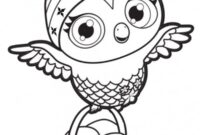 Ausmalbild eule mit osterkorb