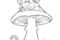 Ausmalbild fee auf einem pilz