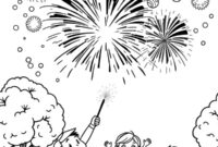 Ausmalbild feuerwerk anzuenden