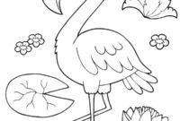 Ausmalbild flamingo