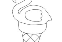 Ausmalbild flamingo eis