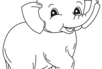 Ausmalbild froehlicher elefant