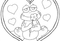 Ausmalbild frosch verliebt