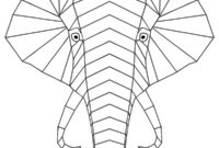 Ausmalbild geometrischer elefant
