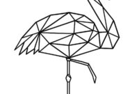 Ausmalbild geometrischer flamingo