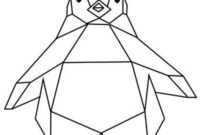 Ausmalbild geometrischer pinguin