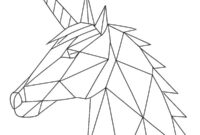 Ausmalbild geometrisches einhorn