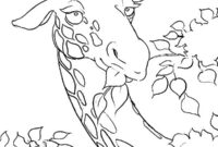 Ausmalbild giraffe am fressen