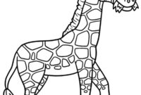 Ausmalbild giraffe frisst gras