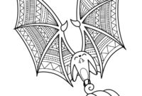 Ausmalbild halloween fledermaus fliegt mit einem kuerbis