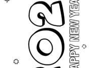 Ausmalbild happy new year 2025
