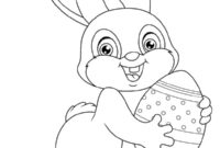 Ausmalbild hase mit ei