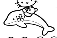 Ausmalbild hello kitty reitet einen delphin