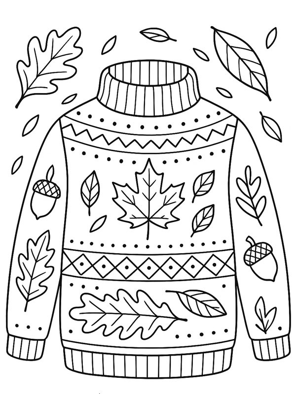 Ausmalbild herbstpullover