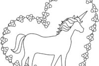Ausmalbild herz einhorn
