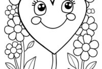 Ausmalbild herz i love you