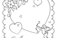 Ausmalbild herzen und blumen