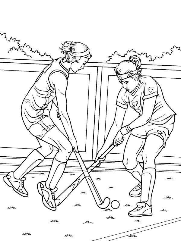 Ausmalbild hockeywettkampf