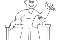 Ausmalbild hund beim tierarzt