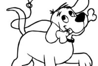 Ausmalbild hund mit knochen