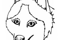 Ausmalbild husky kopf