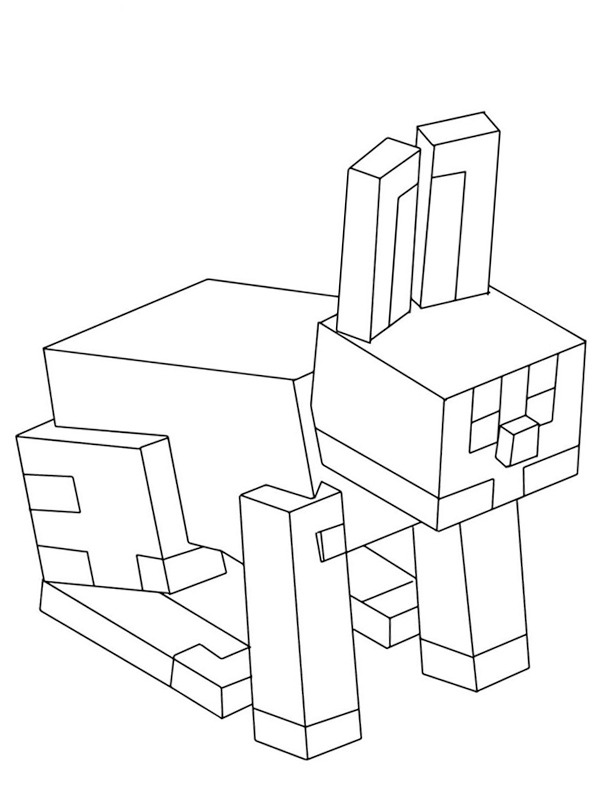 Ausmalbild kaninchen minecraft